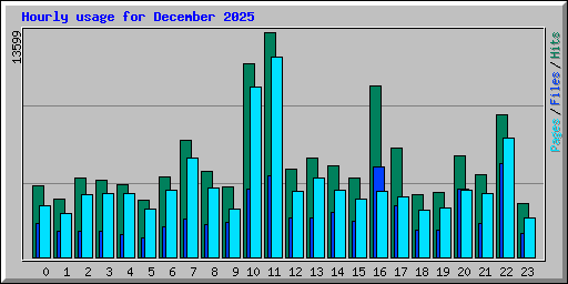Hourly usage for December 2025